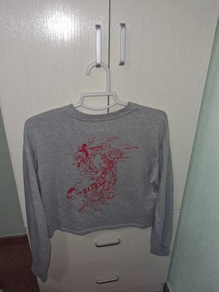 Sudadera fina gris con estampado
