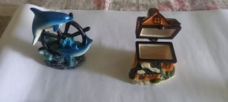 Delfino e casetta ceramica
