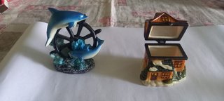 Delfino e casetta ceramica