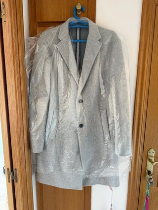 Abrigo de paño gris hombre