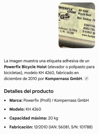 Soporte Techo Bicicleta con Polea
