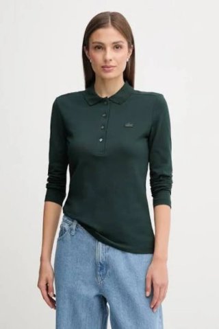 Polo Lacoste manga larga mujer verde