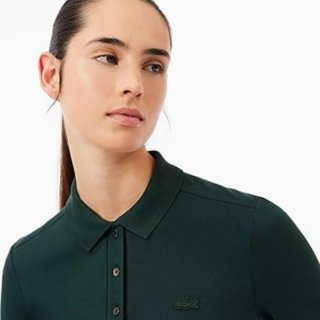 Polo Lacoste manga larga mujer verde