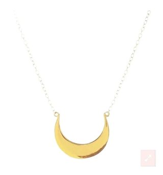 Gargantilla luna plata 925 baño oro 18 kl