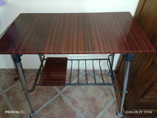 Mesa auxiliar vintage madera y metal