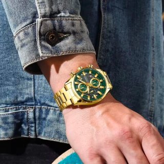 Reloj CURREN Hombre Dorado y Verde