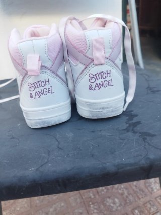 Zapatillas niña Stitch y Ángel rosas numero 30