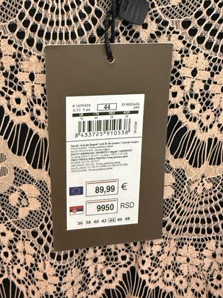 Vestido Cortefiel Talla 44 Encaje Rosa y Negro
