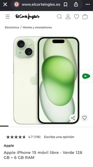 Apple iPhone 15 Verde 128GB