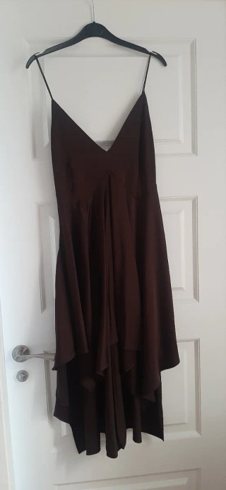 Vestido Zara satinado Marrón