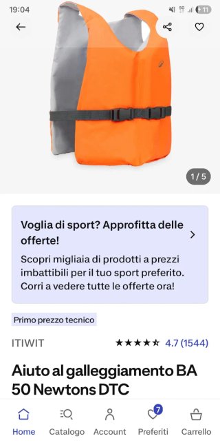 Giubbotto galleggiamento ITIWIT 50N