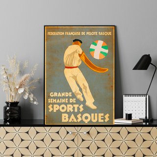 Cuadro PELOTA VASCA - Pays Basque Vintage A3