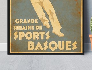 Cuadro PELOTA VASCA - Pays Basque Vintage A3