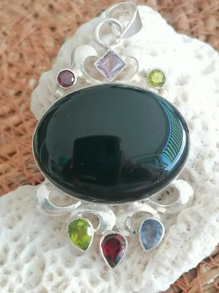 Colgante Ónix Plata