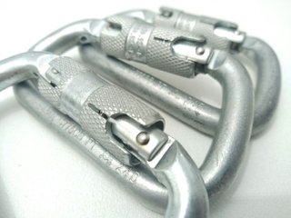 3 mosquetones acero Twist Lock 45kN