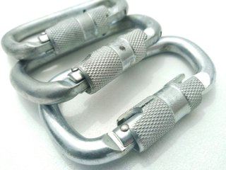 3 mosquetones acero Twist Lock 45kN