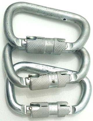 3 mosquetones acero Twist Lock 45kN
