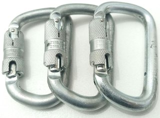 3 mosquetones acero Twist Lock 45kN