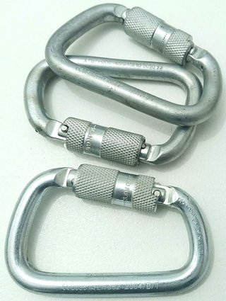 3 mosquetones acero Twist Lock 45kN