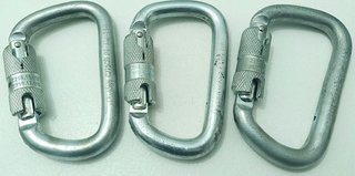 3 mosquetones acero Twist Lock 45kN