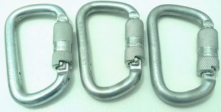 3 mosquetones acero Twist Lock 45kN