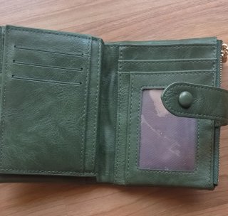 Cartera monedero verde doble cremallera