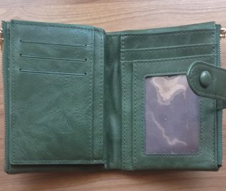 Cartera monedero verde doble cremallera