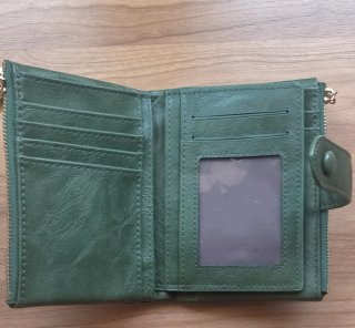 Cartera monedero verde doble cremallera