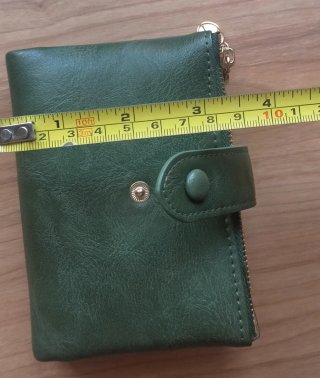 Cartera monedero verde doble cremallera