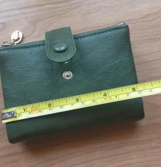 Cartera monedero verde doble cremallera