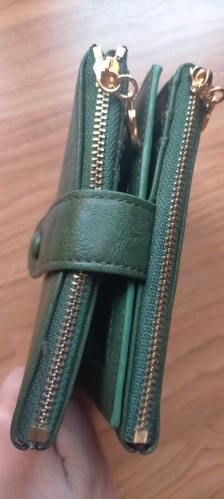 Cartera monedero verde doble cremallera