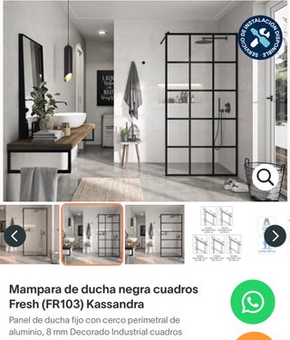Mampara de baño 120cm nueva con tara