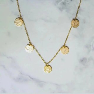 Gargantilla plata 5 chapas baño oro 18 kl
