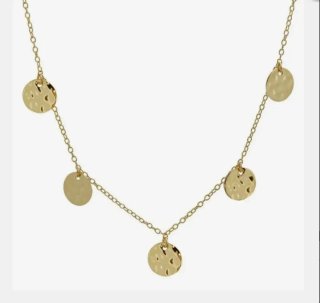 Gargantilla plata 5 chapas baño oro 18 kl