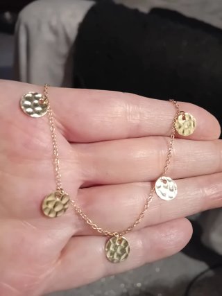 Gargantilla plata 5 chapas baño oro 18 kl