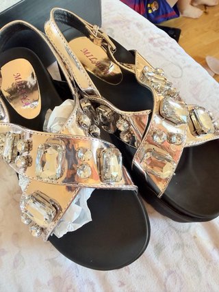 Sandalias Plataforma Brillantes Talla 38