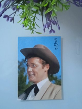 2 Cartoline Roger Moore e Rock Hudson NUOVE