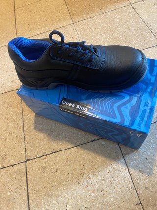 Zapatos de trabajo negros y azules