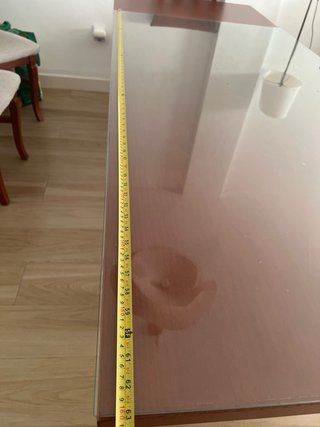 Mesa Comedor Madera + 6 Sillas + Cristal