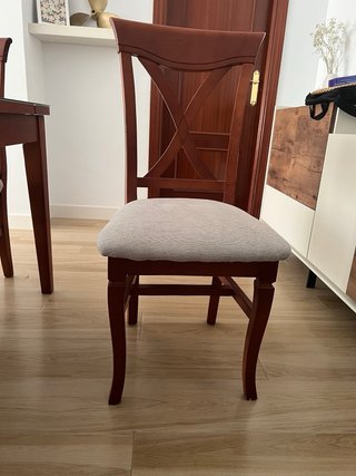 Mesa Comedor Madera + 6 Sillas + Cristal