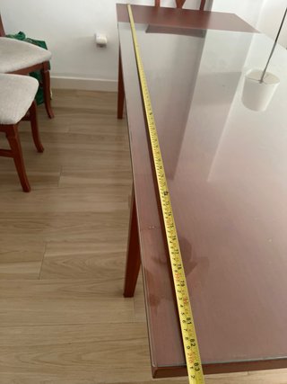 Mesa Comedor Madera + 6 Sillas + Cristal