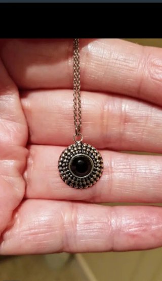 Gargantilla plata charm mineral onix