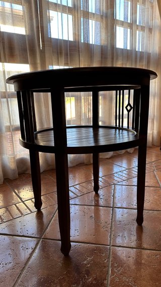 Mesa redonda de madera de teka 76 x71cm