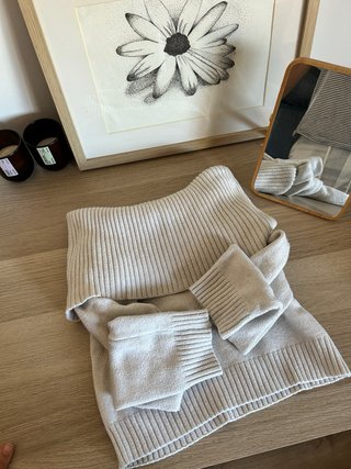 Jersey beige/gris talla única