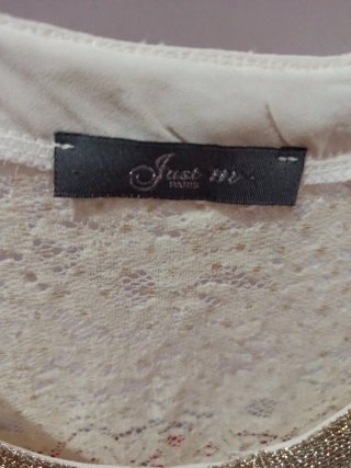 Blusa Just M Tirantes Encaje y Lentejuelas