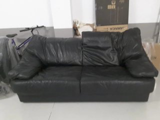 Sofá 3+2 Piel Negra