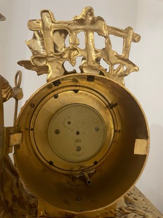 Reloj de sobremesa bronce pastor y perro