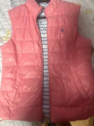 Chaleco Benetton niña rosa, reversible, talla 10 a