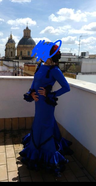 Vestido Flamenca Azul Talla 38