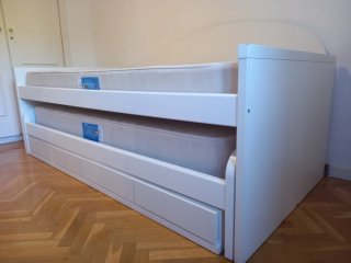 Cama nido compacta blanca mueble juvenil